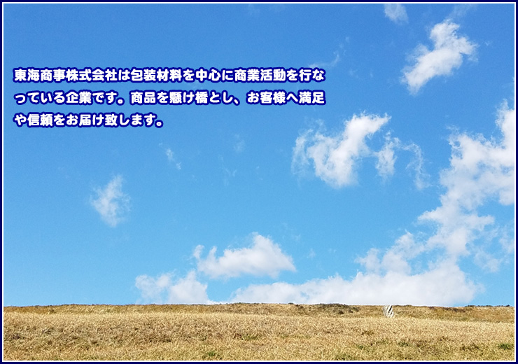 東海商事株式会社は愛知県岡崎市にて包装材料を中心に商業活動を行なっている企業です。商品を懸け橋とし、お客様へ満足や信頼をお届け致します。